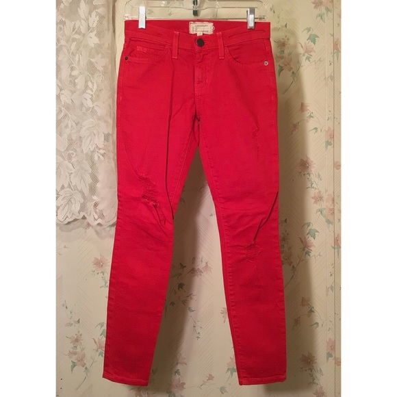 Current/Elliott The Stiletto Red Skinny Pants - Picture 2 of 5